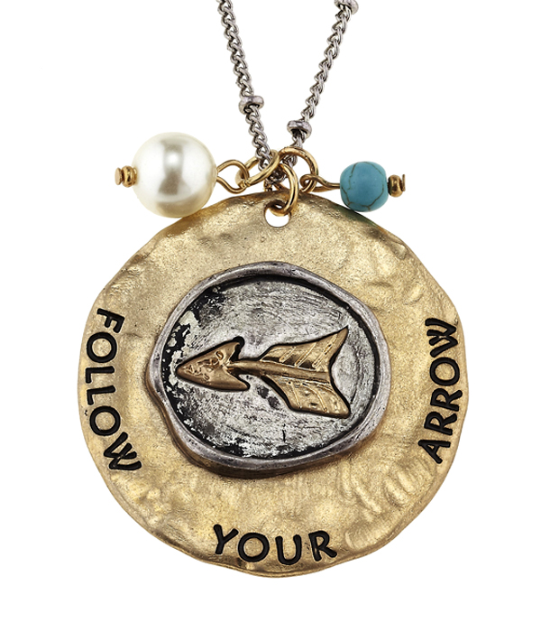 Handmade arrow pendant necklace