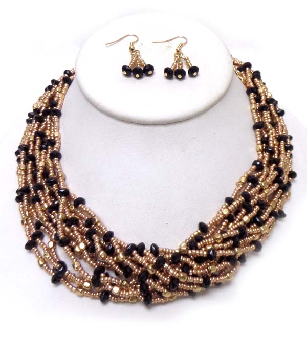 Multi layer seedbeads necklace set