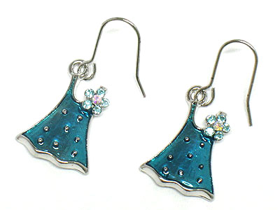 Made in korea whitegold plating crystal sleeveless onepiece earring