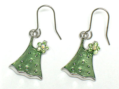 Made in korea whitegold plating crystal sleeveless onepiece earring