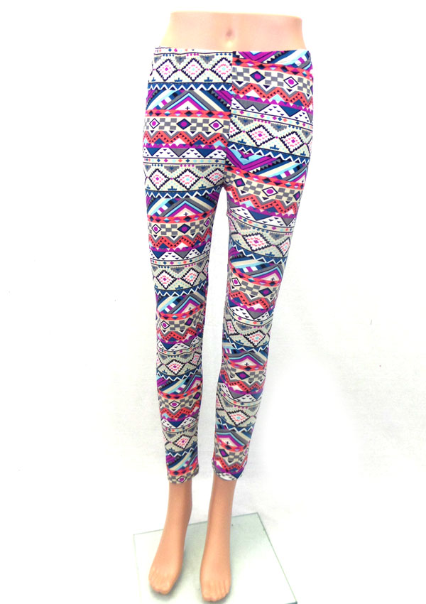 Multi colors and pattern tribal print leggings