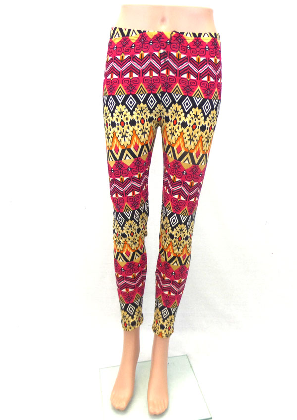 Multi colors and pattern tribal print leggings 
