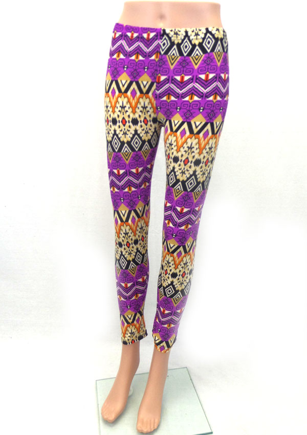 Multi colors and pattern tribal print leggings 