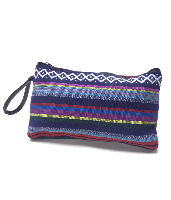 Tribal print small zipper pouch