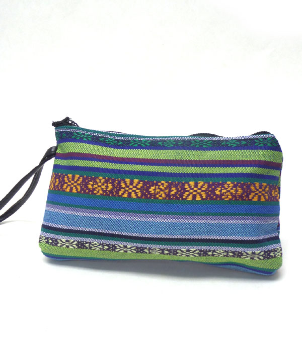 Tribal print small zipper pouch 