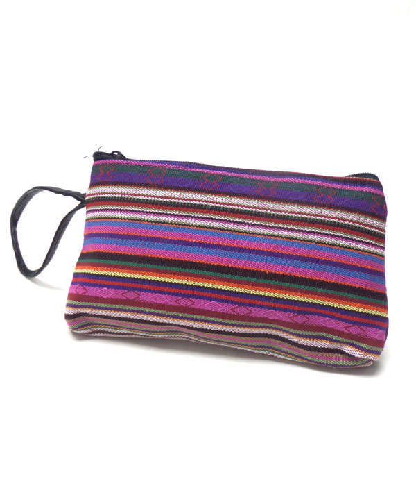 Tribal print small zipper pouch 