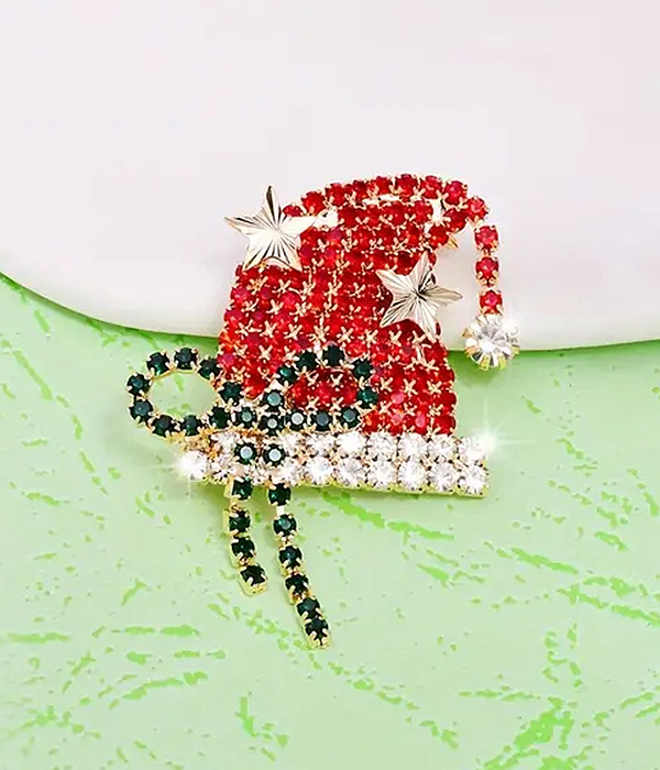 Christmas theme santa hat brooch