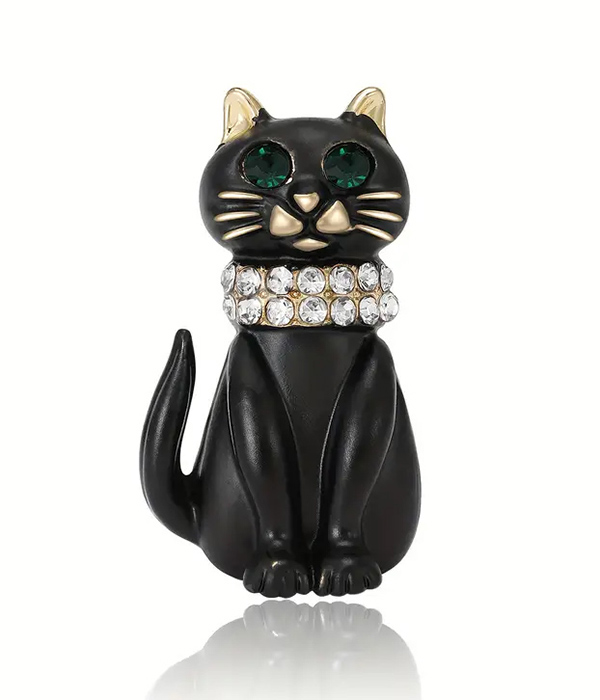 Epoxy cat brooch
