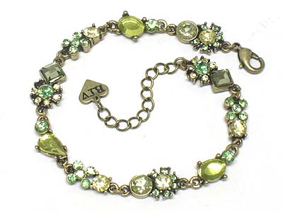 Multi crystal paved metal bracelet