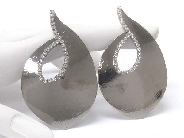 CRYSTAL DECO ARCHITECTURAL CURVED VOLUME EARRING