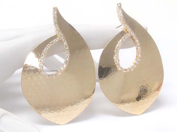 Crystal deco architectural curved volume earring