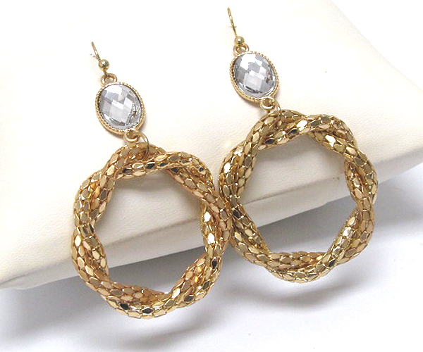 Tube chain link hoop drop earring - hoops