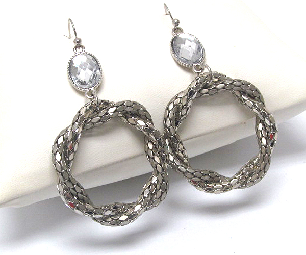 Tube chain link hoop drop earring - hoops