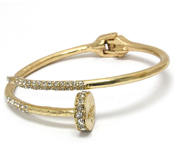 Crystal deco nail head cuff bracelet