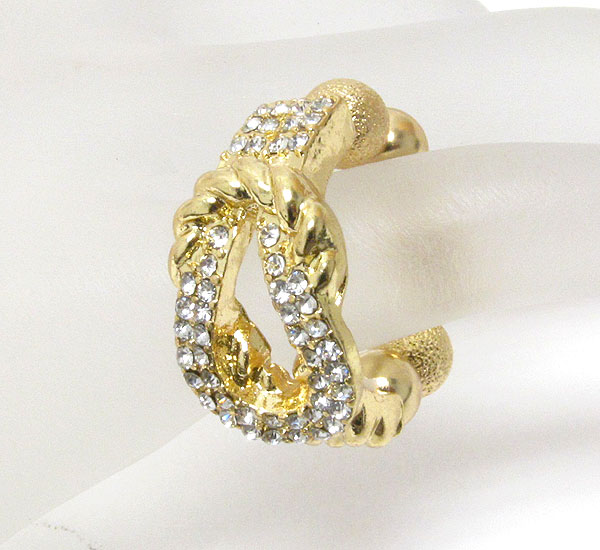 Crystal deco knot stretch ring