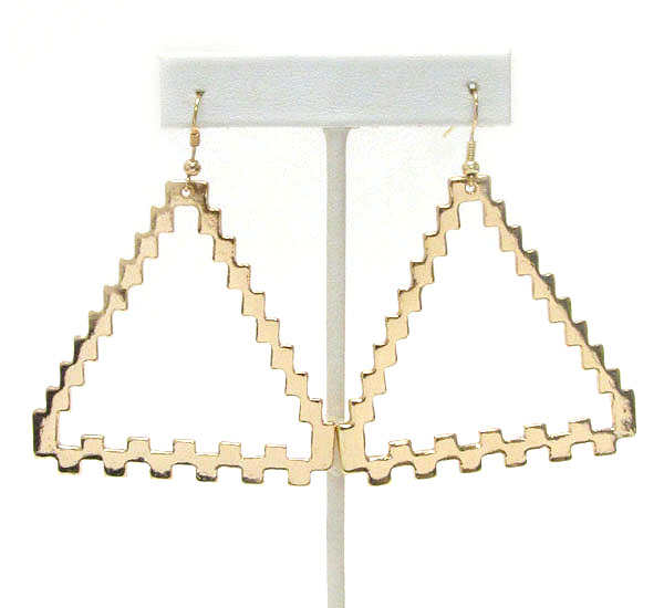 Pixel metal triangle earring