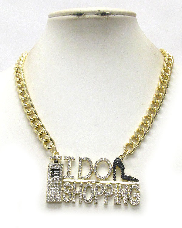 I do shopping theme necklace