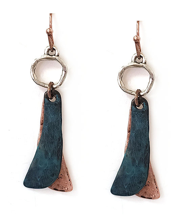 Vintage double metal bar drop earring
