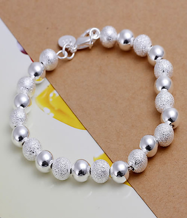 925 sterling silver plated multi metal ball link bracelet