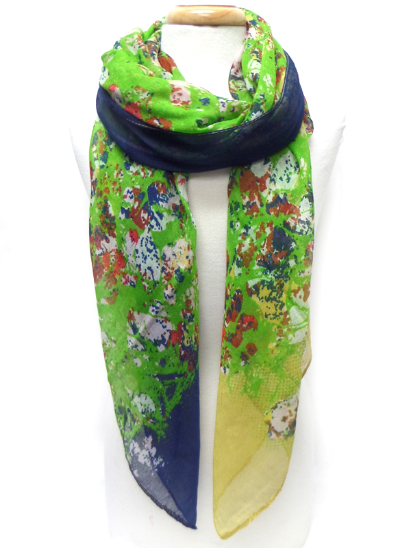 Flower pattern print scarf