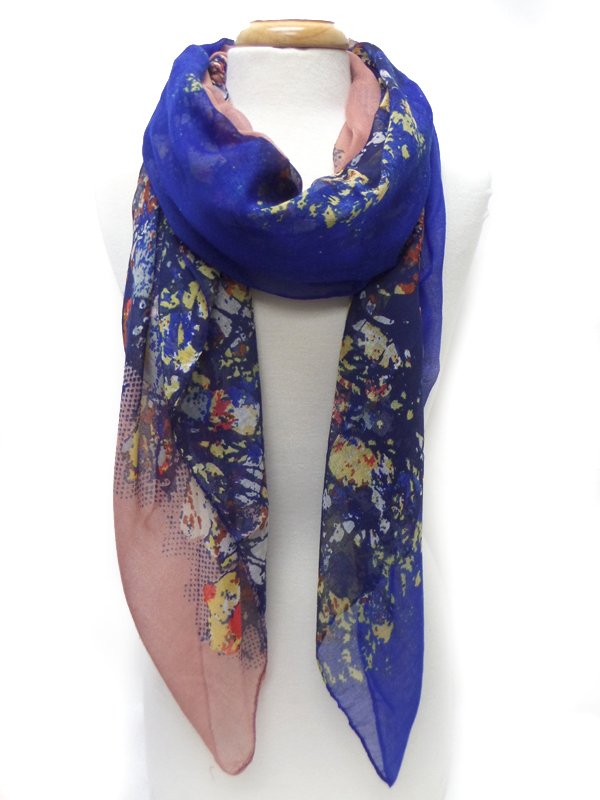Flower pattern print scarf