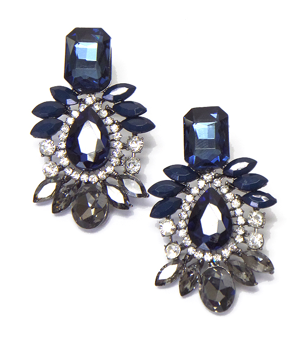 Multi size crystals stud earrings