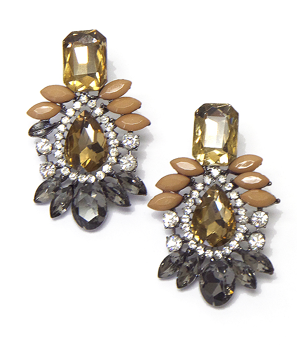 Multi size crystals stud earrings