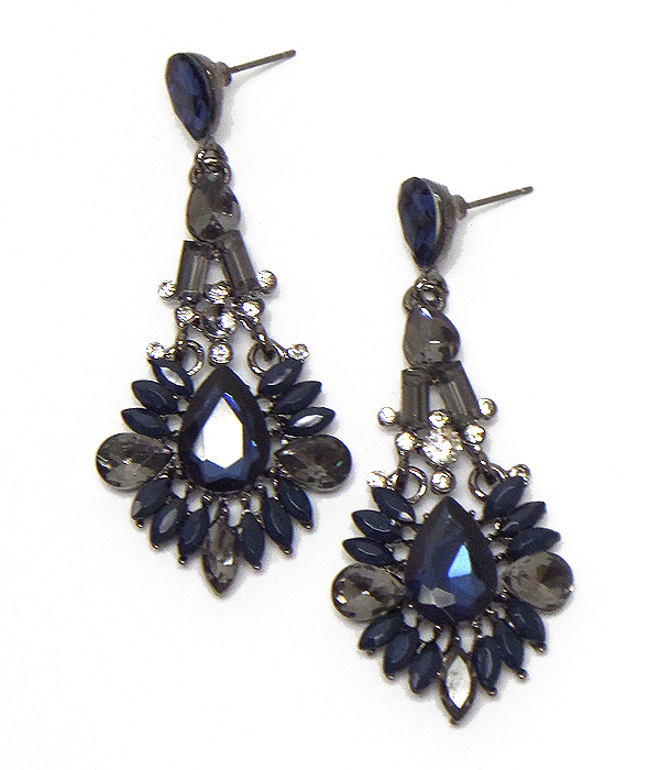 Teardrop multi size  crystals earrings 