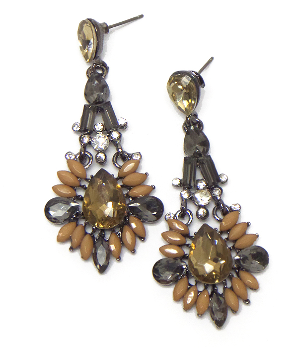 Teardrop multi size  crystals earrings 