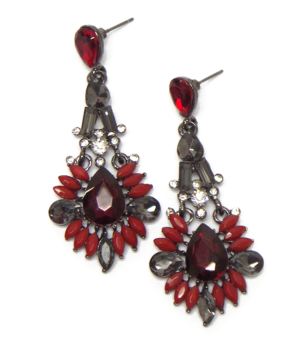 Teardrop multi size  crystals earrings 