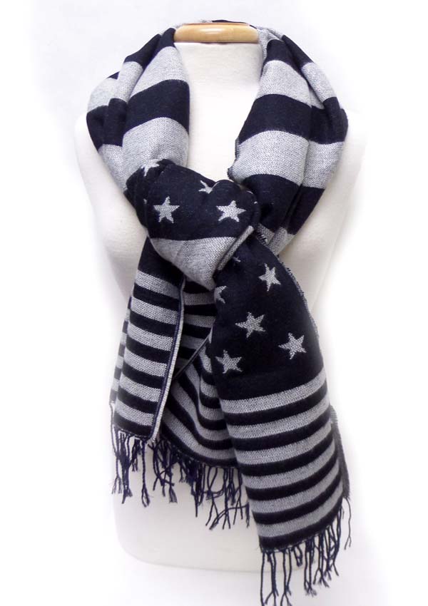American flag fringe scarf