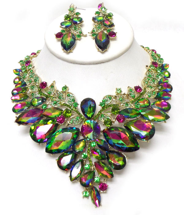 Luxury class victorian style and australian crystal party necklace set