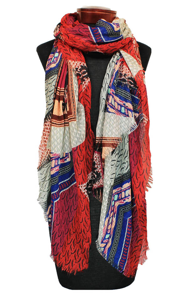 Azy diagonal fringe pashmina scarf