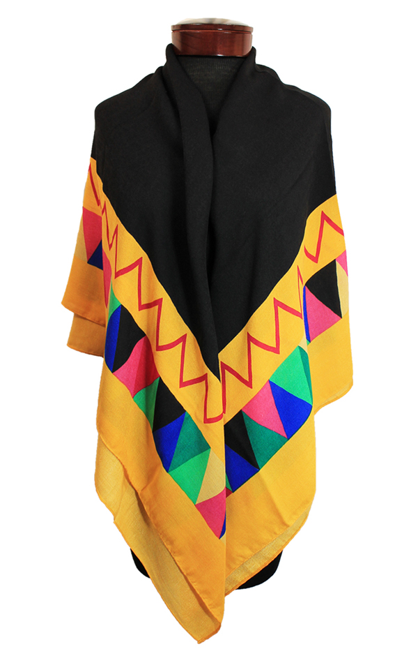 Geometric border square scarf