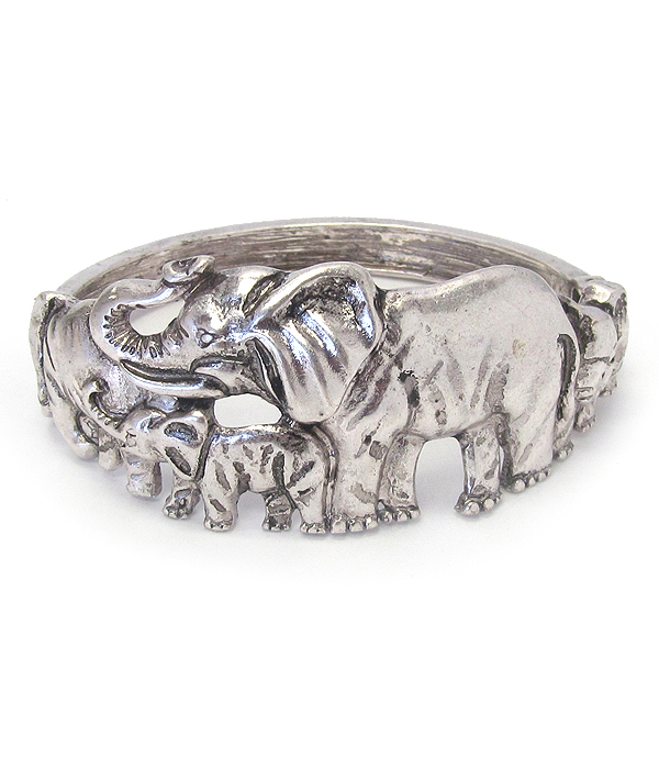 CHUNKY ELEPHANT HINGE BANGLE BRACELET