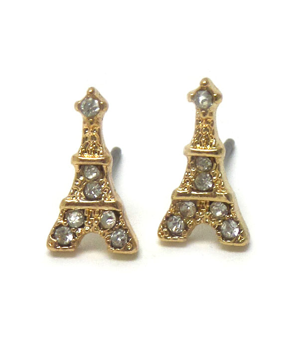 Eiffel tower with crystals earrings 