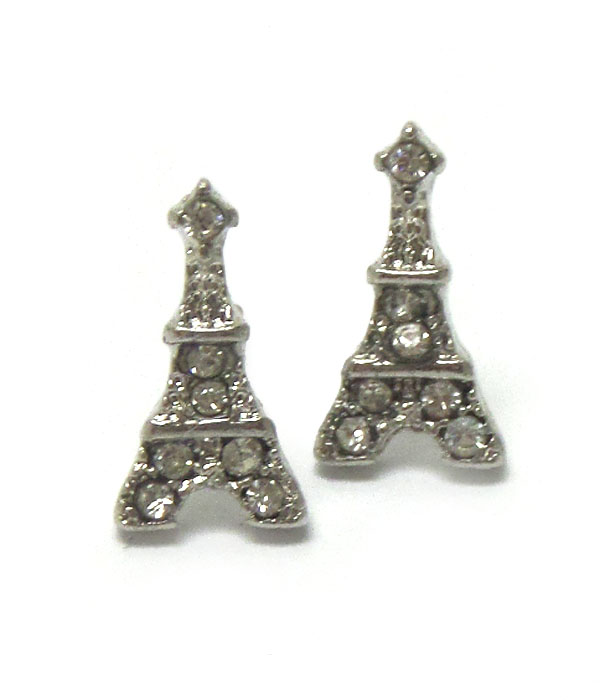 Eiffel tower with crystals earrings 