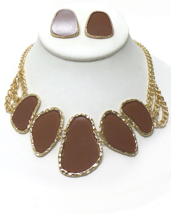 Natural shape epoxy link necklace set