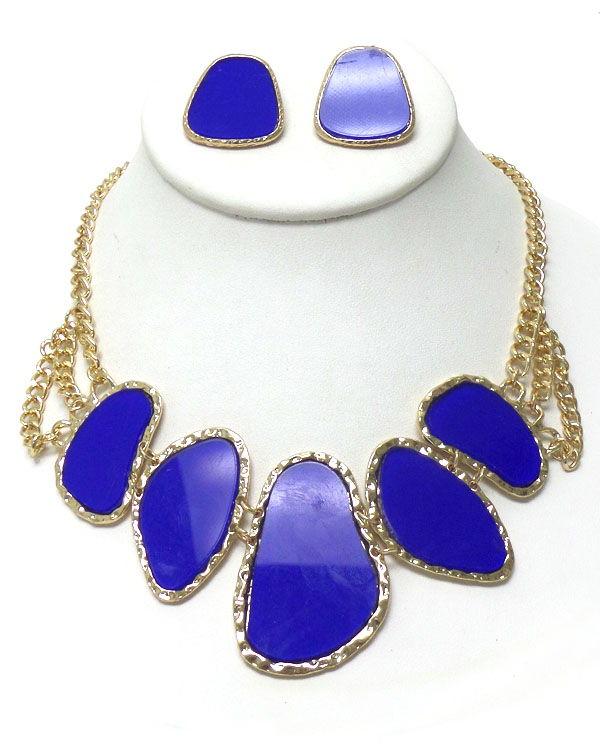 Natural shape epoxy link necklace set