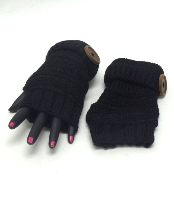 Open fingertip knit glove