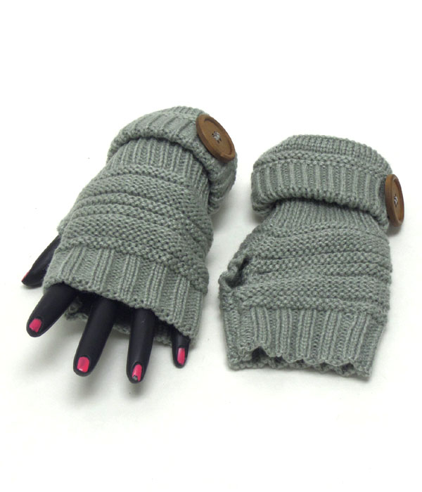 Open fingertip knit glove