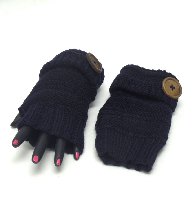 Open fingertip knit glove