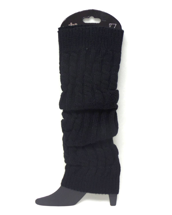 Knit braided solid legwarmer