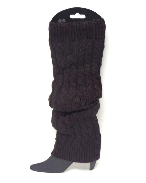 Knit braided solid legwarmer 