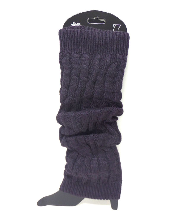 Knit braided solid legwarmer 