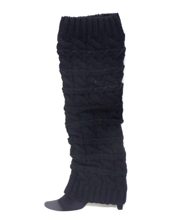 Knit braided solid legwarmer