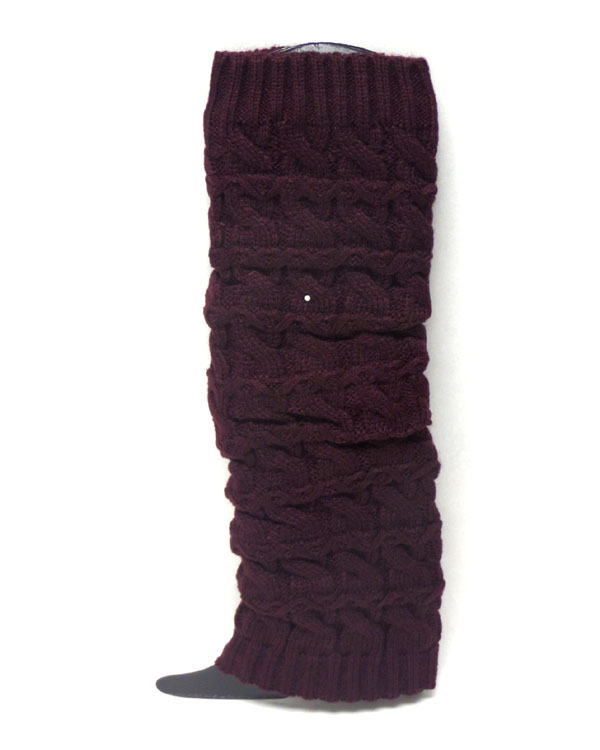 Knit braided solid legwarmer