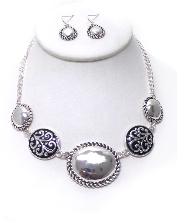 Designer texture necklace set