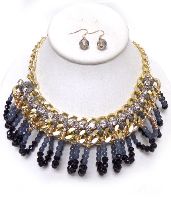 MULTI LAYERS CHAIN DROP NECKLACE SET