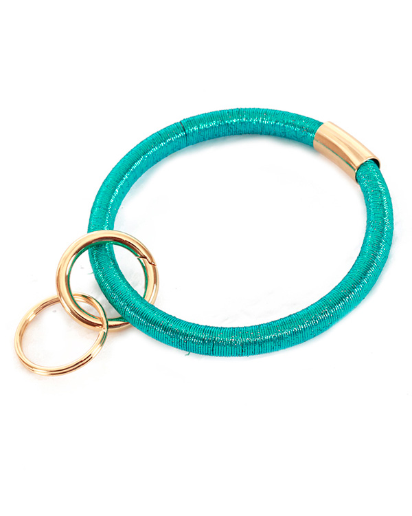 Keyring fabric bangle bracelet with key chain
